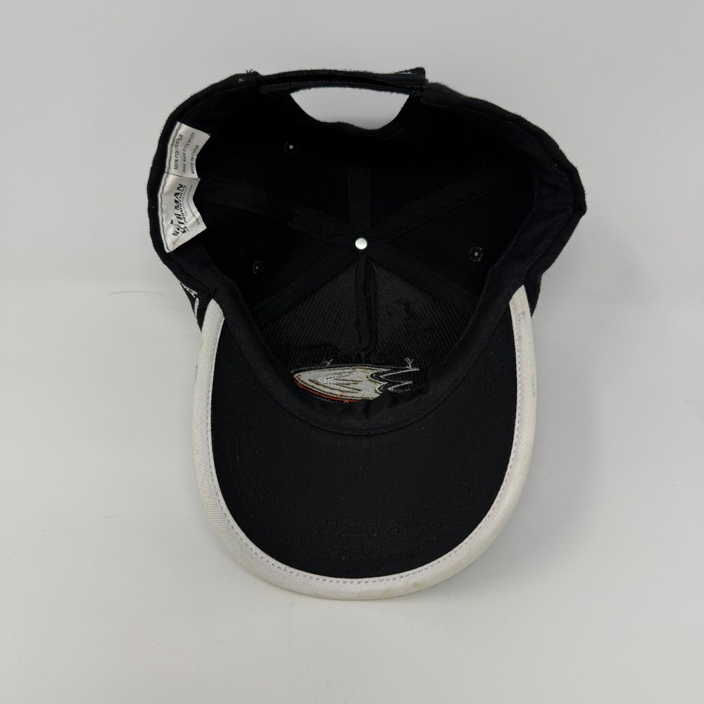 SGA Anaheim Ducks Baseball Cap‎ Black Gold White Embroidered Strapback OSFM - Picture 6 of 8